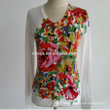 PK17ST085 women fashion flower printed cardigan best price